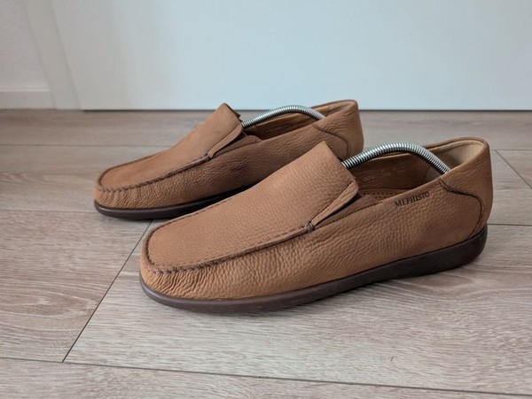 Men Mephisto Loafers Black Leather 46