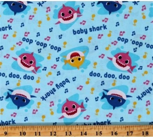 BTY Nickelodeon Baby Shark Music doo doo Toss Cotton Fabric By The Yard 73757 - Image 2 of 2