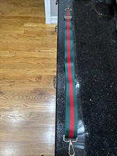 OULARIO Purse Strap Green And Red Stripe With Gold Hardware