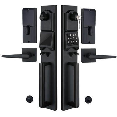 NEWBANG Digital Double Front Door Handleset Matte Black Keypad Electronic Lock