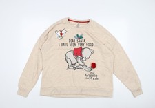 Womens UK 10 Regular Disney Beige Pullover Sweatshirt
