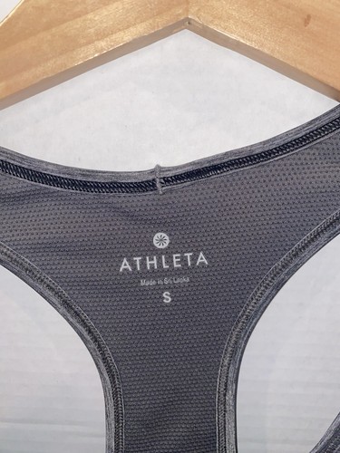 Athleta Tank Top Gr. S Damen grau Forerunner Mesh Reißverschlusstasche Racerback Laufen - Bild 7 von 10
