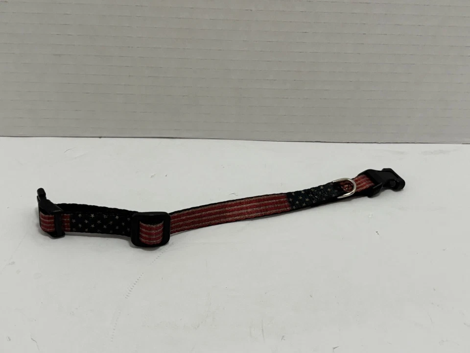 Cuello con clip de plástico con hebilla - Bandera de Estados Unidos de colección elástica - 1/2" de ancho - Nuevo Foto 3 de 4