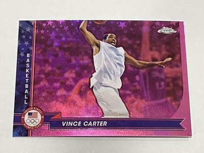 2024 Topps Chrome U.S. Olympics Pink Refractor #185 - Vince Carter - USA