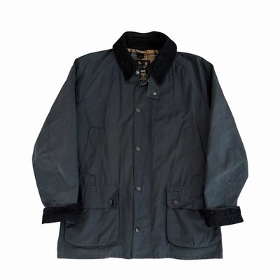 Barbour Men s Ashby Waxed Cotton Corduroy Collar Jacket Classic Black Size Large