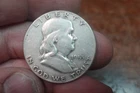 1955 FRANKLIN HALF DOLLAR SILVER 90% PART OF FULL COLLECTION IN DANSCO BOOK