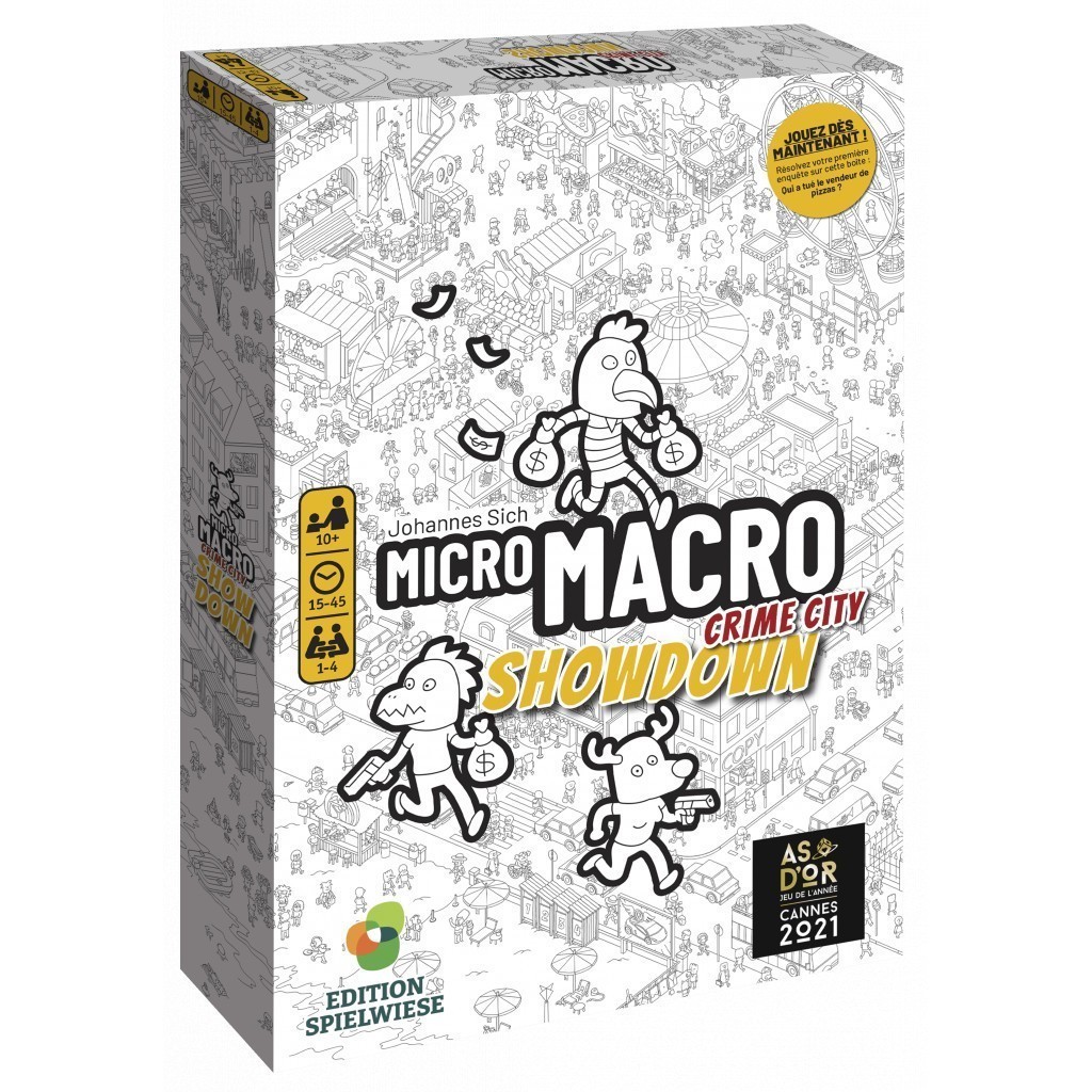 MicroMacro Crime City Showdown avec loupe incluse pour observer et résoudre 16 enquêtes