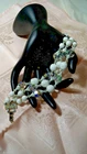Vintage MCM Vendome Crystal and Milk Glass 3 Strand Beaded Bracelet Minor Repair