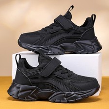 Lightweight Children Black Sneakers Breathable Mesh Boys Girls Casual Run
