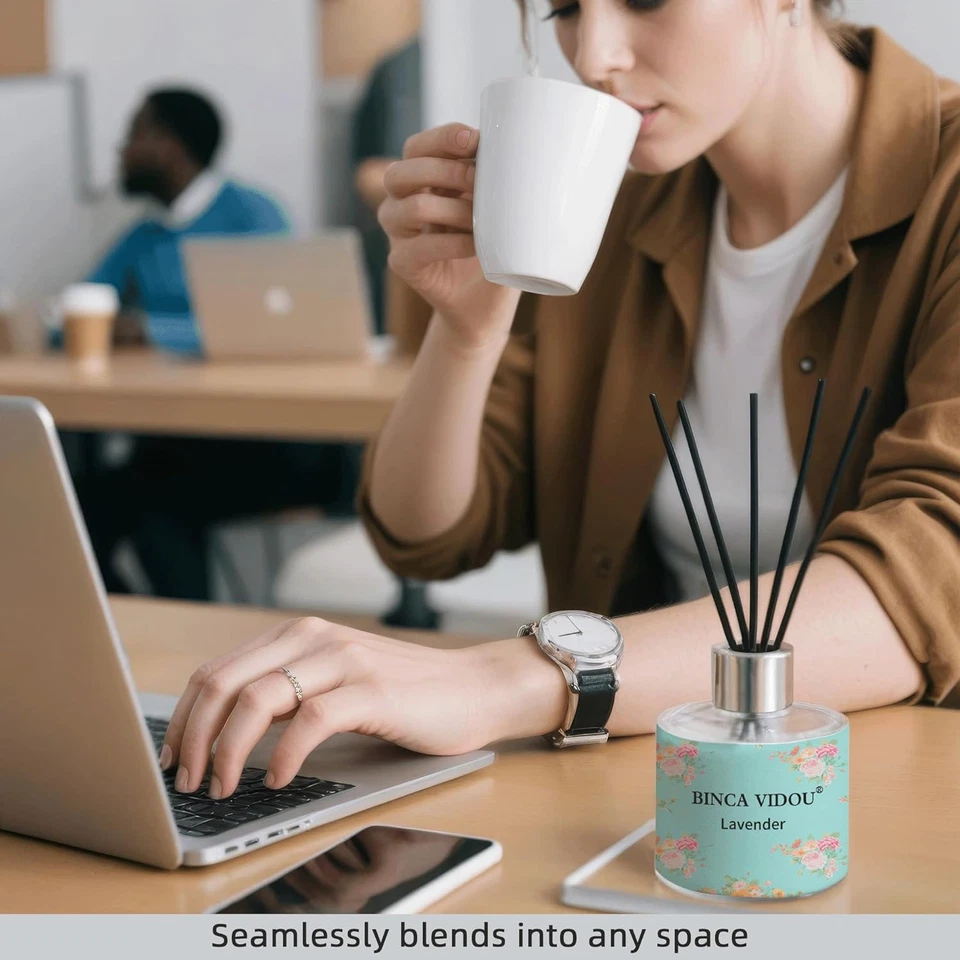 Reed Diffuser Set of 3, Lavender, Rose, Vanilla Aromatherapy Oil Diffusers for B - Image 4 of 4