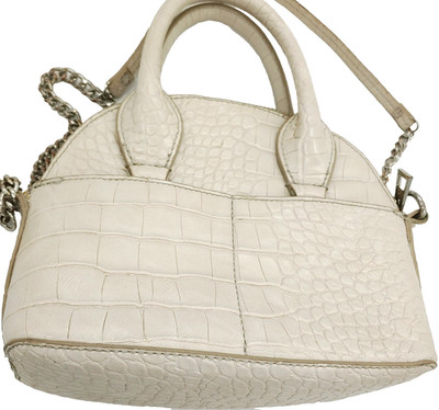 Zara Crossbody Mini Purse Ivory Faux Pebbled Leather Convertible Handbag