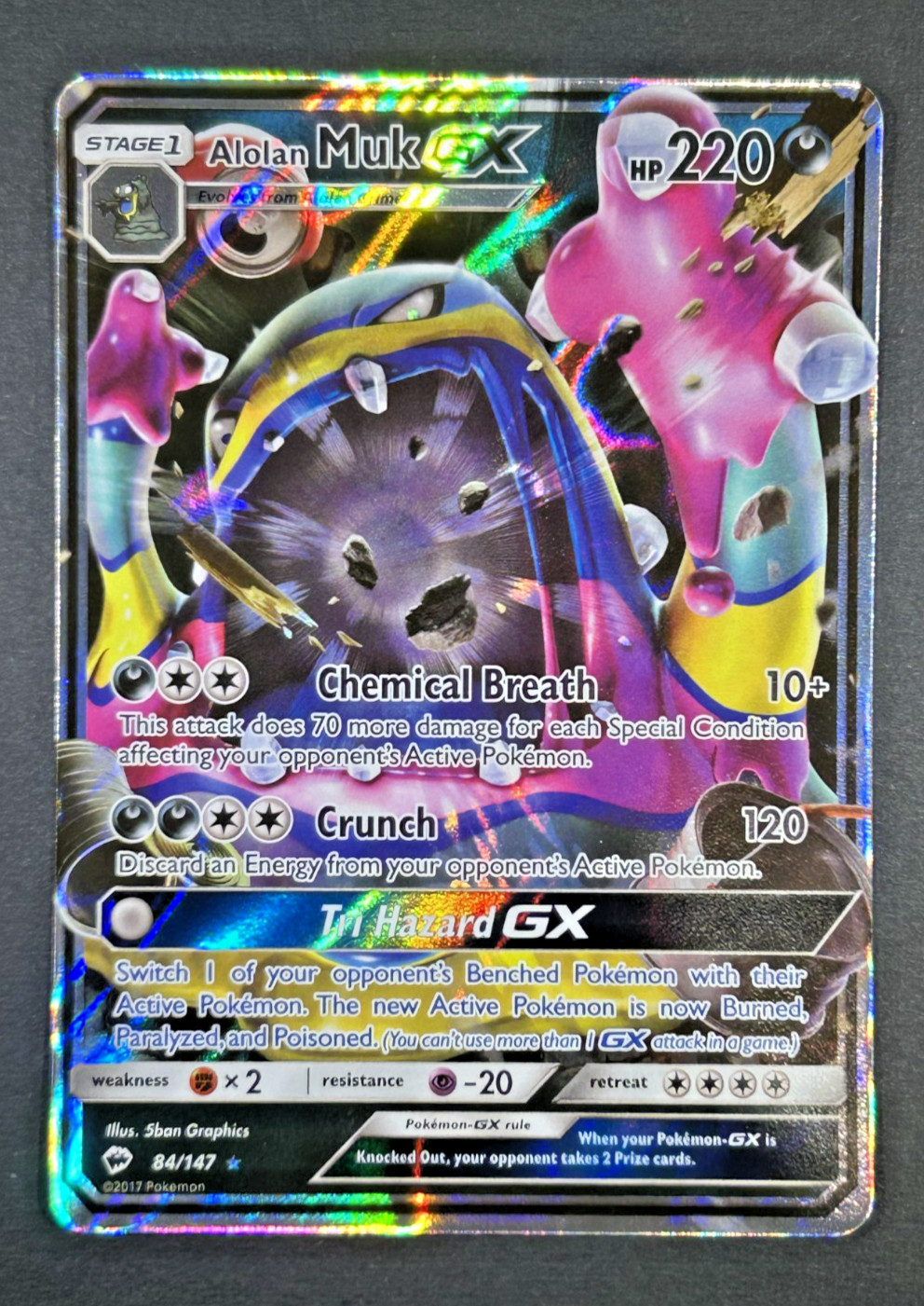 Alolan Muk GX 84/147 Holo Ultra Rare Pokemon Card NM/MT