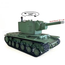 Henglong 1/16 7.0 Soviet KV-2 RTR Plastic RC Tank Gigant 3949 Barrel Recoil