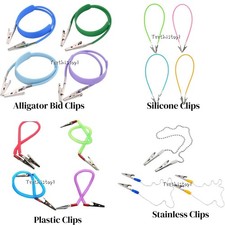 Dental Bib Clips Flexible Autoclavable Silicone Chain Patient Napkin Holder Clip