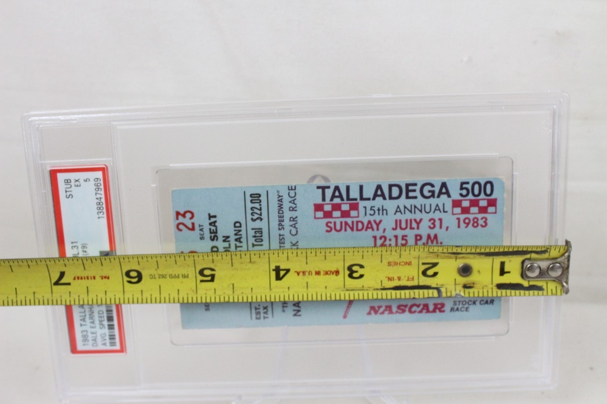 1983 Talladega 500 Ticket Stub PSA 5 Dale Earnhardt 9th Nascar Cup