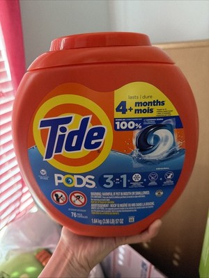 Tide PODS Laundry Detergent Pacs, 3-in-1 Stain Remover, 76 Count (Pack of 1) 