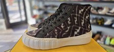Fendi Match FF Vertigo Wave High Top Sneaker Black White Men's 6/ US 7.5 -7E1434