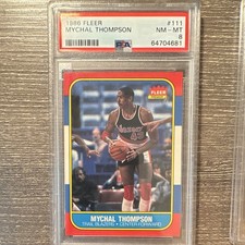 Fleer 1986-87 Mychal Thompson #111 PSA 8 Portland Trail Blazers Card