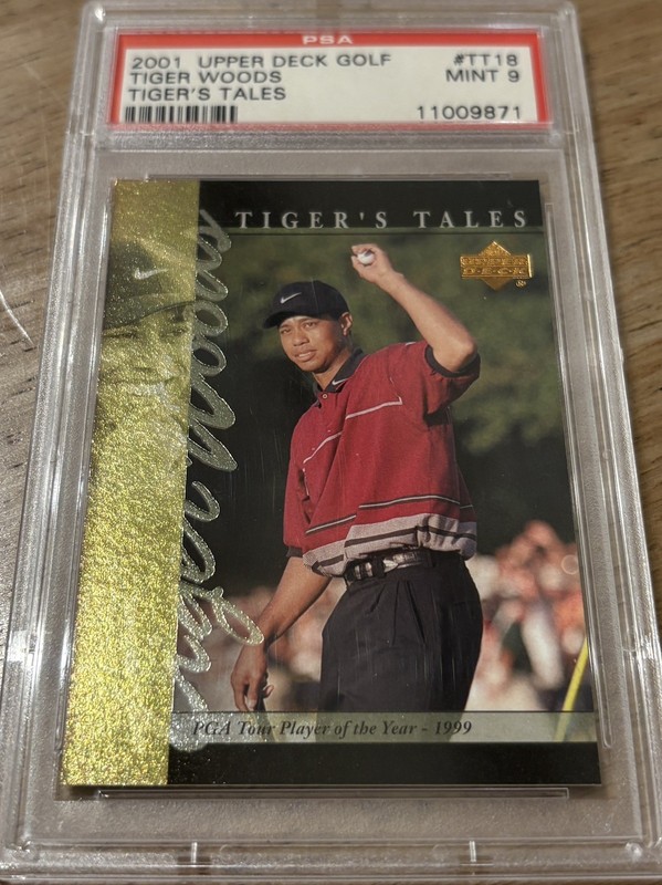 2001 UD TIGER WOODS #TT18 PSA 9