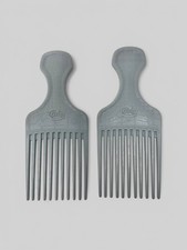 VTG Goody Hair Pick Gray Plastic Textured Lift Comb Made In USA 6.5" Lot Of 2