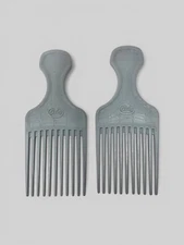 VTG Goody Hair Pick Gray Plastic Textured Lift Comb Made In USA 6.5" Lot Of 2