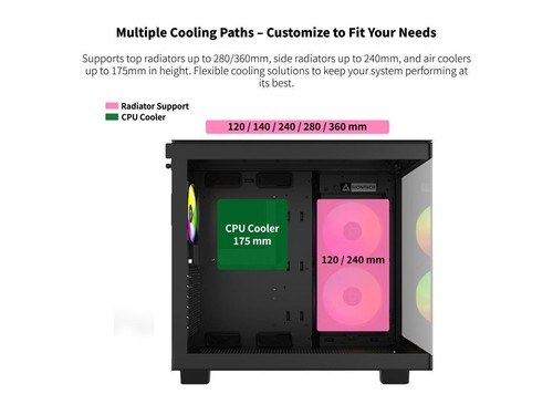 MONTECH KING 65 PRO ATX Mid Tower Gaming PC Case, Dual Chamber, High Airflow Mes - Picture 10 of 11