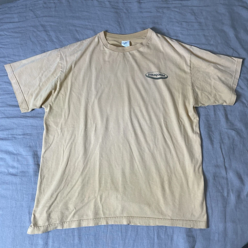 Rare Vintage 90s Patagonia “Beneficial” T Shirt Spellout Large Made In USA - Image 2 of 4