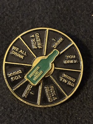 ''Spin the Bottle'' style interactive drinking game pin