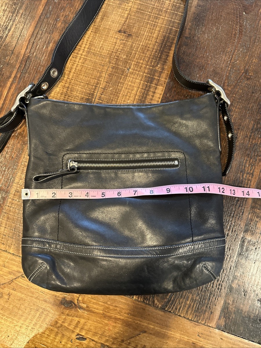 Vintage Coach Black Leather Legacy Medium Slim Adjust Shoulder Bag