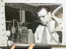 TV show photo 1950s BIG TEN college FOOTBALL 16mm film editing projector