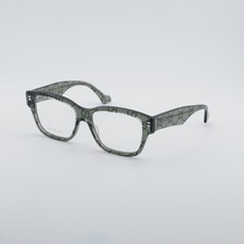 Gucci GG1428O 012 Transparent Grey with GG Pattern 55mm Eyeglasses New Authentic