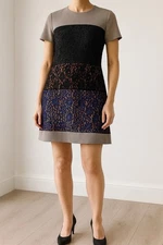McQ Alexander McQueen Colour Block Lace Panel Dress – IT 44 (UK 12 / EU 40)