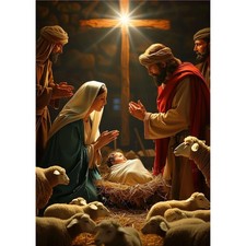 Christmas Diamond Art Painting Kits for Adults, Jesus DIY 5D Diamond Painting Ki