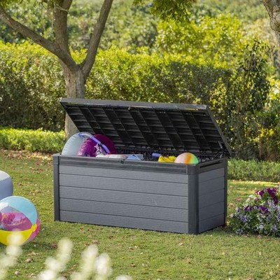 Keter Gartentruhe Gartenbox Kissenbox Kiste Auflagenbox Truhe Terrasse Grau vida