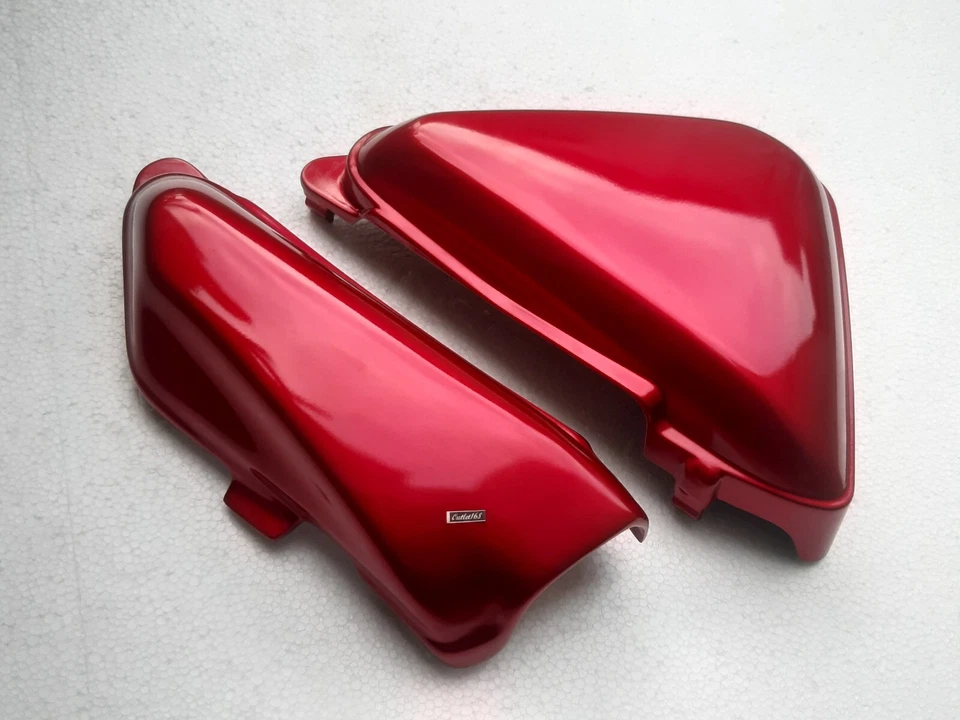 Par HONDA 100 CL Scrambler CL100S CL100 1970-1971 Marco Lateral Cubierta Batería Rojo Foto 2 de 4