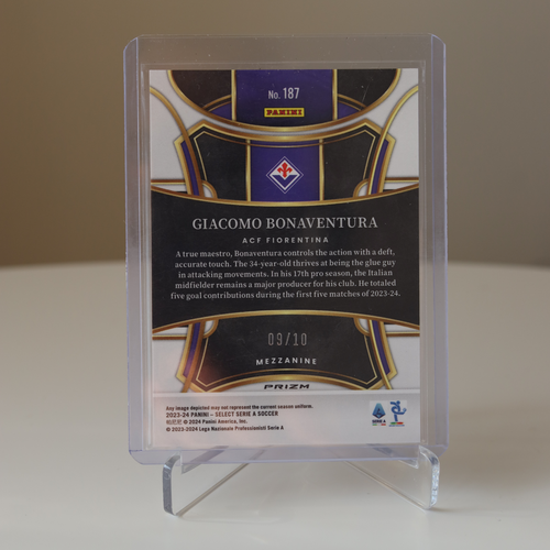 2023-24 Panini Select Serie A - Giacomo Bonaventura #187 Gold Wave Prizm /10 - Zdjęcie 2 z 2