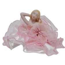 ballerina in posa di danza classica bambola in porcellana di capodimonte vestito
