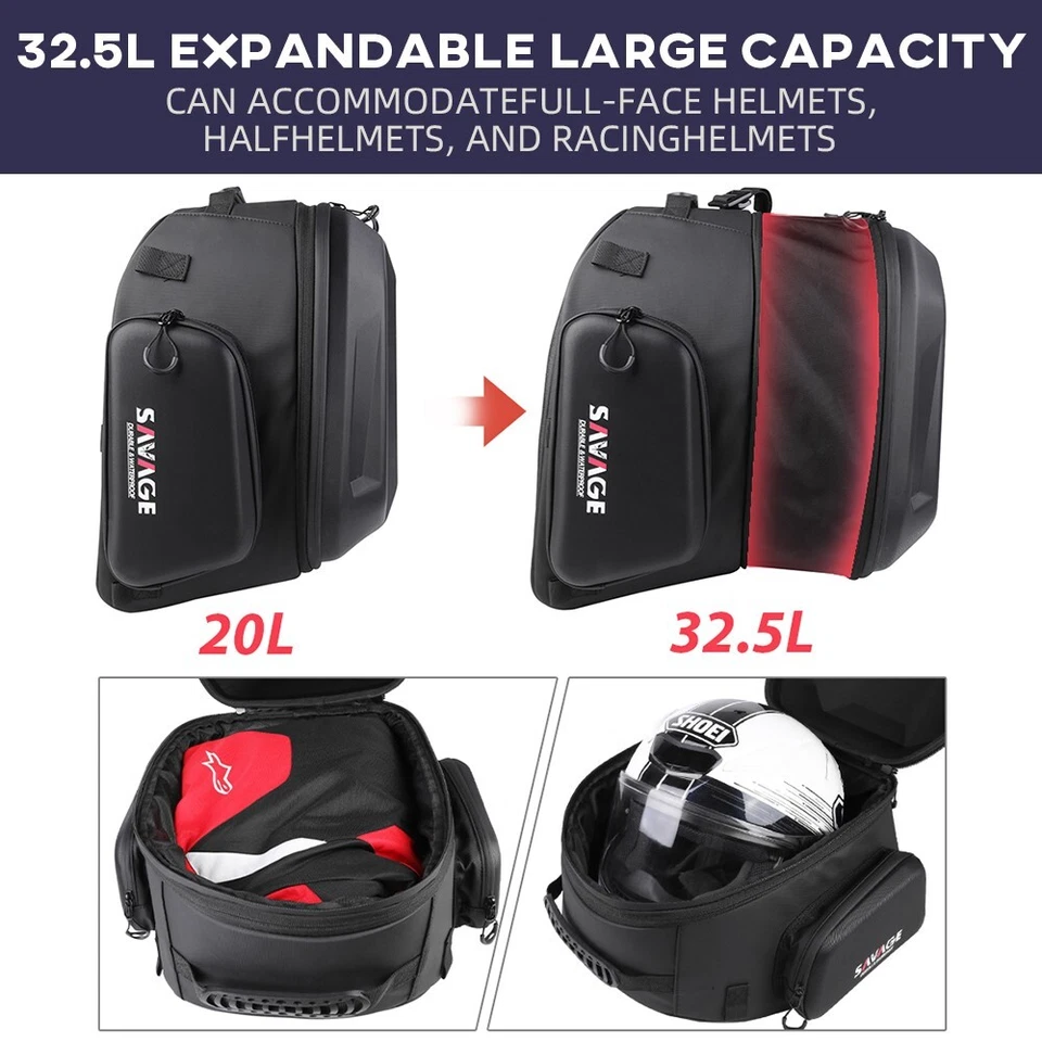 Bolsa trasera asiento casco bolsa mochila para KAWASAKI Z650 NINJA 650 2017-2025 Foto 3 de 4