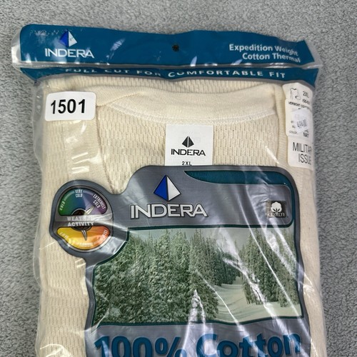Indera Military Issue Expedition Weight Thermal Shirt Mens XXL 100% Cotton NEW - Picture 4 of 4