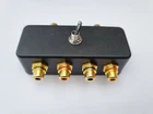 Audio Switcher RCA Phono Gold ASPHO1METPRO Switch 2 Stereo Device Black