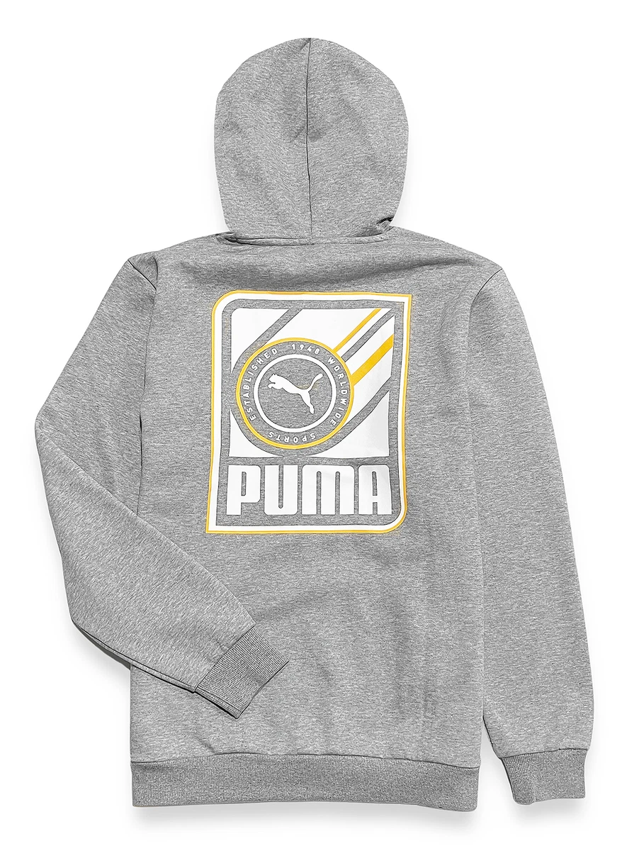 Puma Worldwide Hoodie - NWT Mens Size Large Grey / Multi - #43208-W7 | eBay
