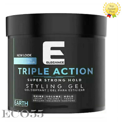 Elegance triple action extra strong hold styling gel earth 33.81oz/1000ml