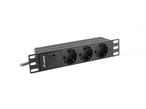 5901969416794 LANBERG LISTWA ZASILAJĄCA 10" RACK (1U, 16A, 3X SHUKO) Lanberg - Zdjęcie 2 z 4