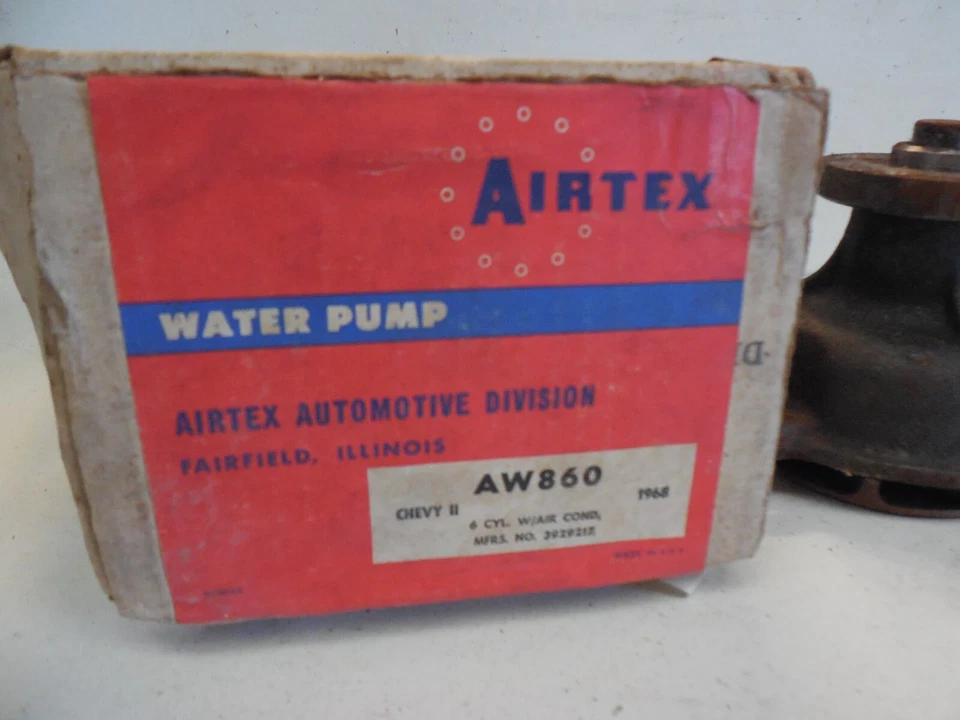68 Se adapta a Chevrolet Chevy II 6 CILINDROS con bomba de agua aire acondicionado NOS Airtex 3929217 Foto 3 de 4
