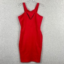 LULUs Dress Womens Small Red Cut Out Sheath Cocktail Party Stretch