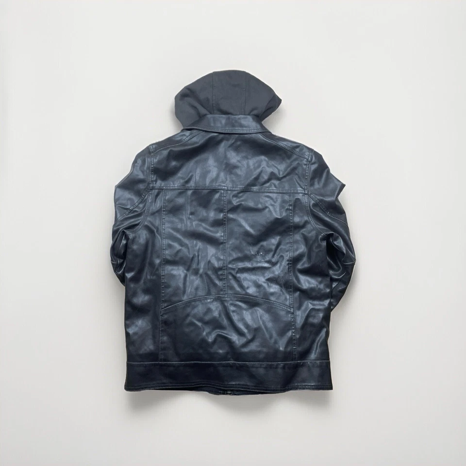 Levi's Vintage Cuero Cazadora Vaquera Talla S NEGRO Motorista Moto Ocio Hombre - Imagen 4 de 4