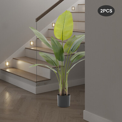 Artificial Plants Travelers Palm Faux Tree Fake Palm Tree Home Office Decor 2PCS
