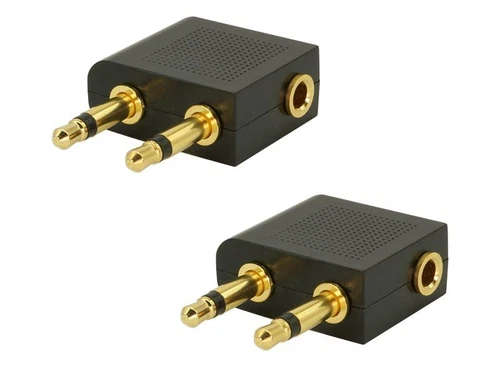 2 x 3.5mm jack aircraft adapter stereo