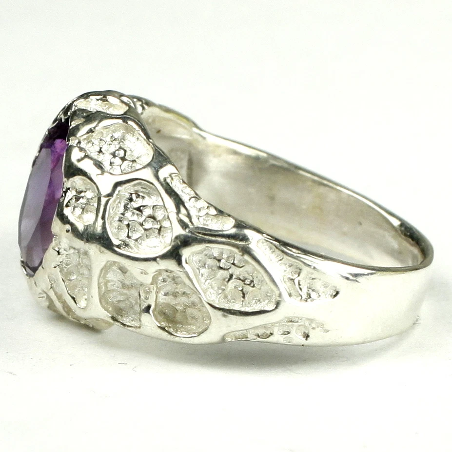 Amatista, anillo de plata de ley 925 maciza para hombre, SR168 Foto 3 de 4