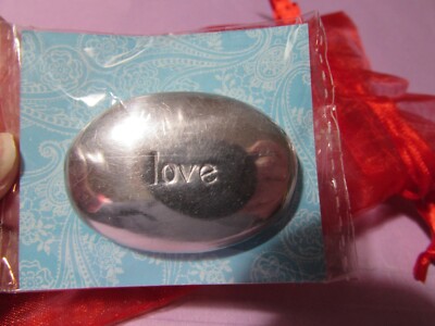 NEW/sealed Two's Company WISH TOKEN ''Love'' 2'' long stone in gift bag